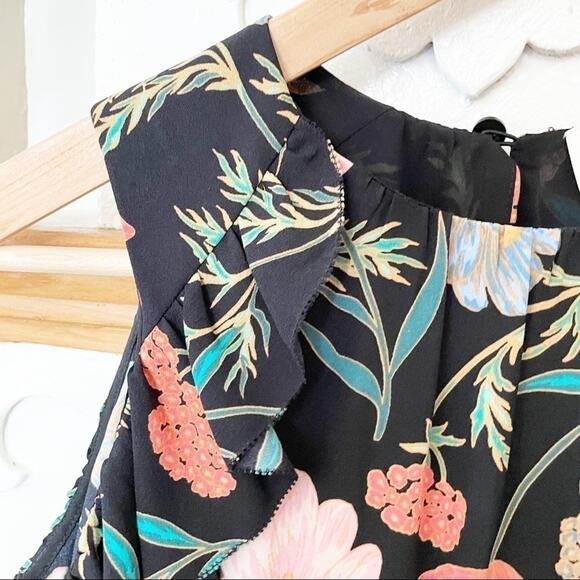 Kate Spade Black Floral Blossom Cold Shoulder Dress XS - Picture 3 of 10